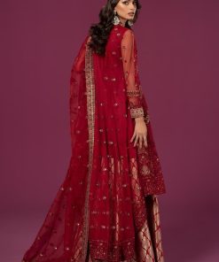Luxury Formal Deep Red Embroidered Net Suit Mbsf-Ea2428Dr 12 Sf Ef2428Redf Imanistudio.com