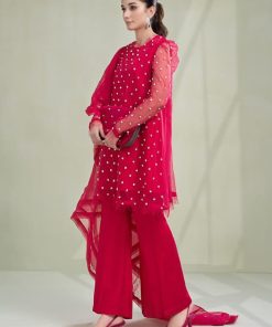 Luxury Formal Fusion Pink Organza Suit Mbsf-Pfw2306Fp 9 Sf Pf2306Pinkb Imanistudio.com