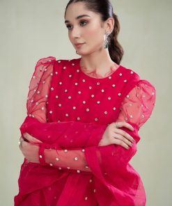 Luxury Formal Fusion Pink Organza Suit Mbsf-Pfw2306Fp 10 Sf Pf2306Pinkd Imanistudio.com