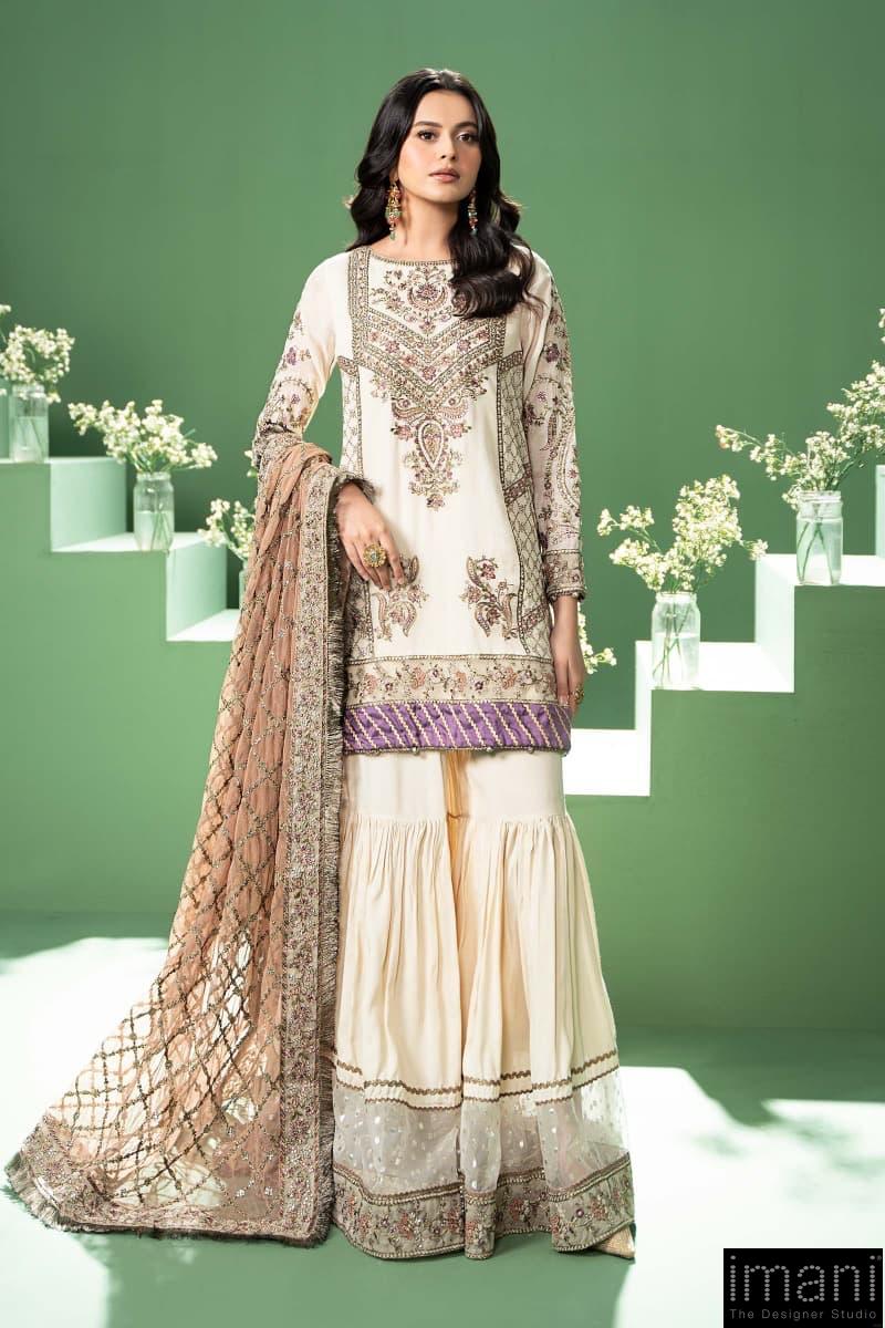 Luxury Formal Off-White Embroidered Silk Cotton Suit Mbsf-W2445Wo 1 Luxury Formal Off-White Embroidered Silk Cotton Suit Mbsf-W2445Wo