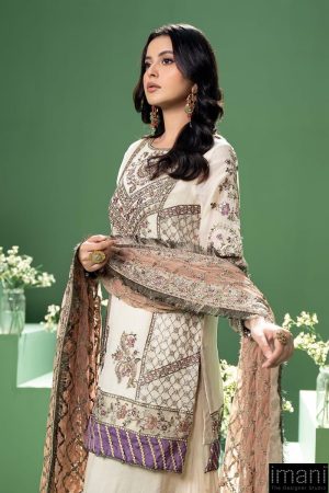 Luxury Formal Off-White Embroidered Silk Cotton Suit Mbsf-W2445Wo 9 Sf W240145Offwhited Imanistudio.com