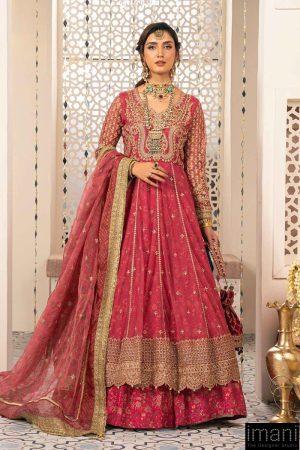 Luxury Formal Pink Embroidered Net Suit MBSF-W2413PK