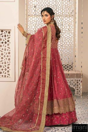 Luxury Formal Pink Embroidered Net Suit Mbsf-W2413Pk 16 Sf W2413Apinka Imanistudio.com