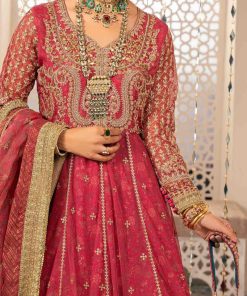 Luxury Formal Pink Embroidered Net Suit Mbsf-W2413Pk 13 Sf W2413Apinkc Imanistudio.com