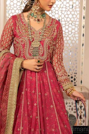 Luxury Formal Pink Embroidered Net Suit Mbsf-W2413Pk 13 Sf W2413Apinkc Imanistudio.com