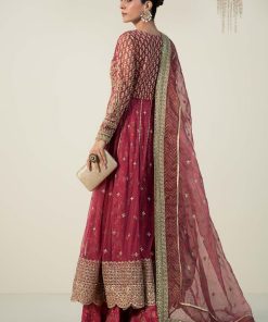 Luxury Formal Pink Embroidered Net Suit Mbsf-W2413Pk 22 Sf W2413Pinka Imanistudio.com