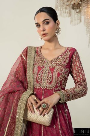 Luxury Formal Pink Embroidered Net Suit Mbsf-W2413Pk 20 Sf W2413Pinkc Imanistudio.com