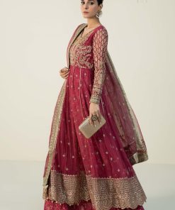 Luxury Formal Pink Embroidered Net Suit Mbsf-W2413Pk 19 Sf W2413Pinkd Imanistudio.com