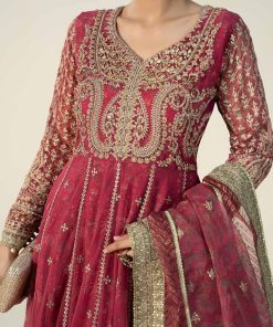 Luxury Formal Pink Embroidered Net Suit Mbsf-W2413Pk 18 Sf W2413Pinke Imanistudio.com