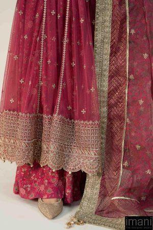 Luxury Formal Pink Embroidered Net Suit Mbsf-W2413Pk 21 Sf W2413Pinkf Imanistudio.com