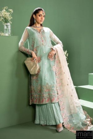 Luxury Formal Ferozi Embroidered Organza Suit Mbsf-W2427Fz 5 Sf W2427Ferozif Imanistudio.com