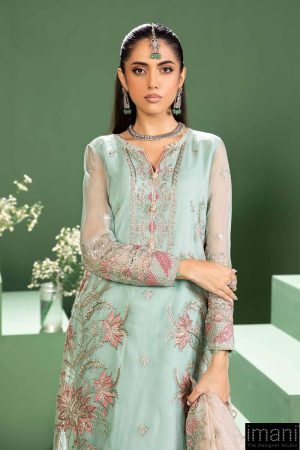 Luxury Formal Ferozi Embroidered Organza Suit Mbsf-W2427Fz 6 Sf W2427Ferozifb Imanistudio.com
