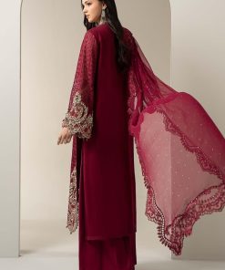 Luxury Formal Magenta Embroidered Chiffon Suit Mbds-W3003Mt 10 Bds 3003Maroon A Imanistudio.com