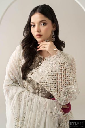 Luxury Formal Off-White Embroidered Chiffon Suit Mbds-W3007Ow 14 Bds 3007Offwhtc Imanistudio.com