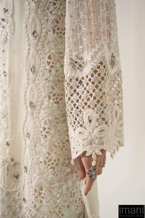 Luxury Formal Off-White Embroidered Chiffon Suit Mbds-W3007Ow 16 Bds 3007Offwhte Imanistudio.com