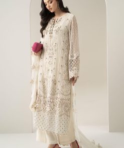 Luxury Formal Off-White Embroidered Chiffon Suit Mbds-W3007Ow 19 Bds 3007Offwhtk Imanistudio.com