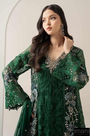 Luxury Formal Emerald Green Embroidered Chiffon Suit Mbds-W3008Eg 11 Bds 3008Greenc Imanistudio.com