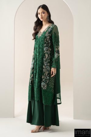 Luxury Formal Emerald Green Embroidered Chiffon Suit Mbds-W3008Eg 9 Bds 3008Greeng Imanistudio.com