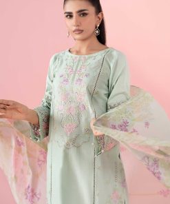 3 Pcs Luxury Pret Green Embroidered Dobby Lawn Suit Mbdw-Ea2505Gn 10 Dw Ea2505Greenb Imanistudio.com