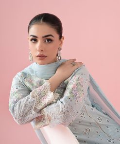 3 Pcs Luxury Pret Pastel Blue Embroidered Cotton Lawn Suit Mbdw-Ea2515Pb 10 Dw Ea2515Bluea Imanistudio.com