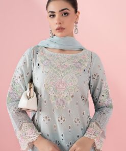 3 Pcs Luxury Pret Pastel Blue Embroidered Cotton Lawn Suit Mbdw-Ea2515Pb 11 Dw Ea2515Blueb Imanistudio.com