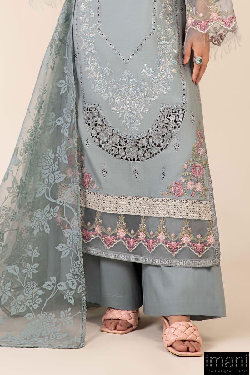 3 Pcs Luxury Pret Blue Embroidered Dobby Lawn Suit Mbdw-Ea2516Bl 6 3 Pcs Luxury Pret Blue Embroidered Dobby Lawn Suit Mbdw-Ea2516Bl - Image 6