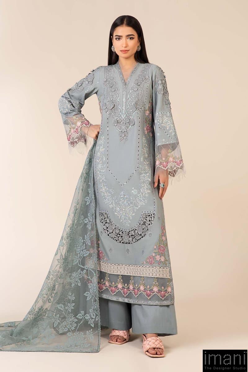 3 Pcs Luxury Pret Blue Embroidered Dobby Lawn Suit Mbdw-Ea2516Bl 1 3 Pcs Luxury Pret Blue Embroidered Dobby Lawn Suit Mbdw-Ea2516Bl