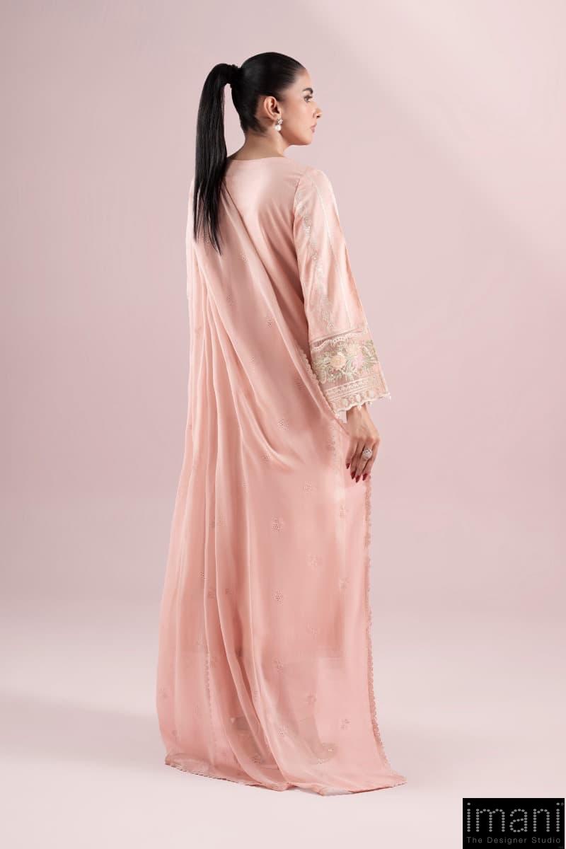 3 Pcs Luxury Pret Peachy Pink Embroidered Dobby Lawn Suit Mbdw-Ea2525Gn 7 3 Pcs Luxury Pret Peachy Pink Embroidered Dobby Lawn Suit Mbdw-Ea2525Gn - Image 7
