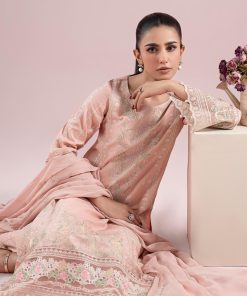 3 Pcs Luxury Pret Peachy Pink Embroidered Dobby Lawn Suit Mbdw-Ea2525Gn 11 Dw Ea2525Pinkc Imanistudio.com