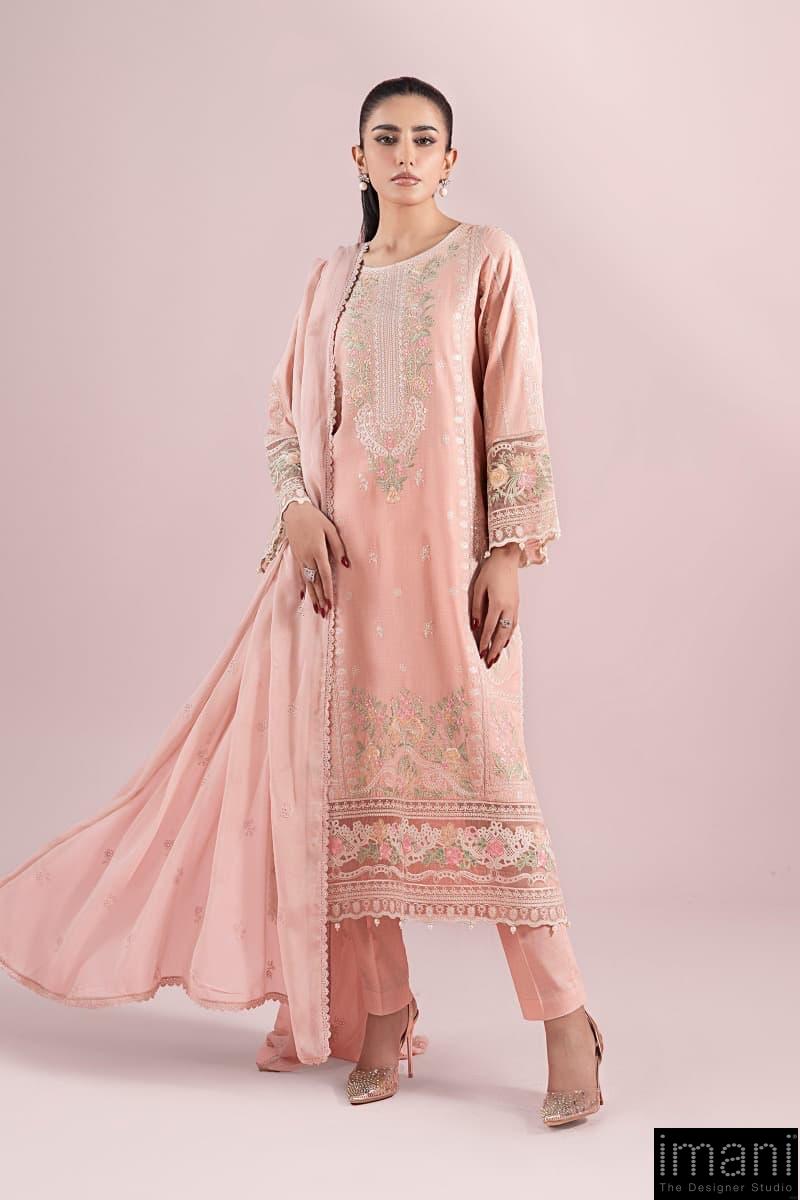 3 Pcs Luxury Pret Peachy Pink Embroidered Dobby Lawn Suit Mbdw-Ea2525Gn 1 3 Pcs Luxury Pret Peachy Pink Embroidered Dobby Lawn Suit Mbdw-Ea2525Gn