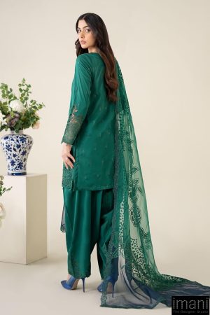 3 Pcs Luxury Pret Emerald Green Embroidered Dobby Lawn Suit Mbdw-Ea2567Gr 16 Dw Ea2567Green Imanistudio.com