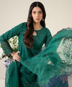 3 Pcs Luxury Pret Emerald Green Embroidered Dobby Lawn Suit Mbdw-Ea2567Gr 11 Dw Ea2567Greena Imanistudio.com