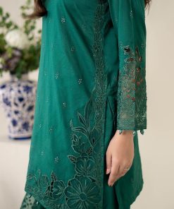 3 Pcs Luxury Pret Emerald Green Embroidered Dobby Lawn Suit Mbdw-Ea2567Gr 13 Dw Ea2567Greenc Imanistudio.com
