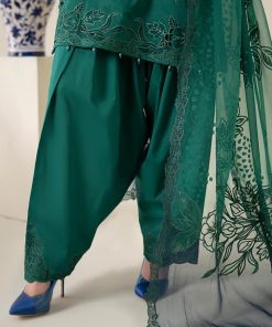 3 Pcs Luxury Pret Emerald Green Embroidered Dobby Lawn Suit Mbdw-Ea2567Gr 14 Dw Ea2567Greend Imanistudio.com