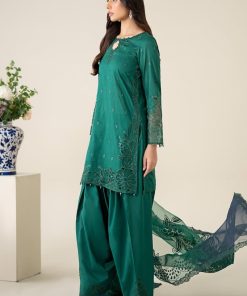 3 Pcs Luxury Pret Emerald Green Embroidered Dobby Lawn Suit Mbdw-Ea2567Gr 10 Dw Ea2567Greenh Imanistudio.com