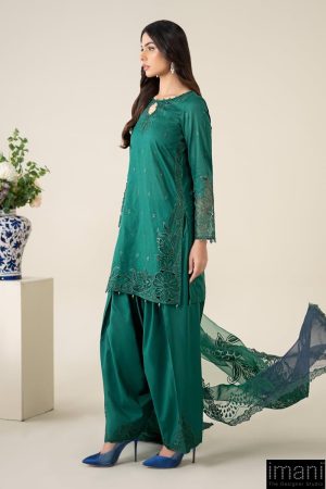 3 Pcs Luxury Pret Emerald Green Embroidered Dobby Lawn Suit Mbdw-Ea2567Gr 10 Dw Ea2567Greenh Imanistudio.com
