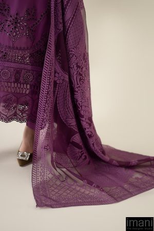 3 Pcs Luxury Pret Purple Embroidered Cotton Lawn Suit Mbdw-Ea2574Pl 16 Dw Ea2574Magentaf Imanistudio.com