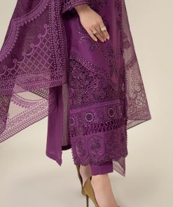 3 Pcs Luxury Pret Purple Embroidered Cotton Lawn Suit Mbdw-Ea2574Pl 17 Dw Ea2574Magentag Imanistudio.com