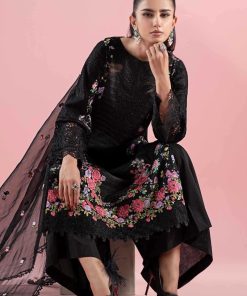 3 Pcs Luxury Pret Black Embroidered Cotton Lawn Suit Mbdw-Ea2579Bk 12 Dw Ea2579Blacka Imanistudio.com