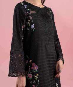3 Pcs Luxury Pret Black Embroidered Cotton Lawn Suit Mbdw-Ea2579Bk 11 Dw Ea2579Blackd Imanistudio.com
