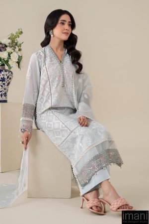 3 Pcs Luxury Pret Pastel Blue Embroidered Cotton Lawn Suit Mbdw-Ea2586Pb 10 Dw Ea2586Bluec Imanistudio.com