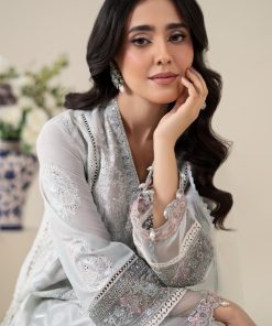 3 Pcs Luxury Pret Pastel Blue Embroidered Cotton Lawn Suit Mbdw-Ea2586Pb 13 Dw Ea2586Bluee Imanistudio.com