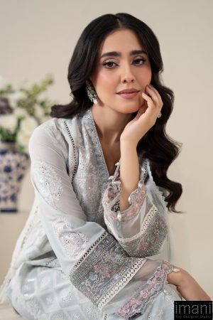 3 Pcs Luxury Pret Pastel Blue Embroidered Cotton Lawn Suit Mbdw-Ea2586Pb 13 Dw Ea2586Bluee Imanistudio.com
