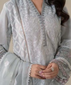 3 Pcs Luxury Pret Pastel Blue Embroidered Cotton Lawn Suit Mbdw-Ea2586Pb 12 Dw Ea2586Bluef Imanistudio.com