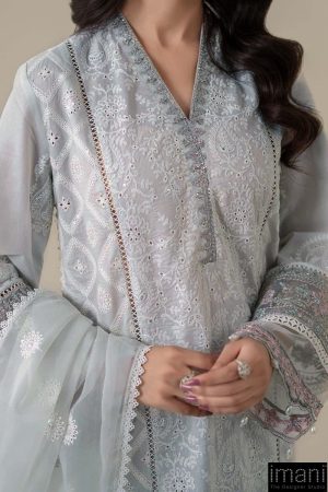 3 Pcs Luxury Pret Pastel Blue Embroidered Cotton Lawn Suit Mbdw-Ea2586Pb 12 Dw Ea2586Bluef Imanistudio.com