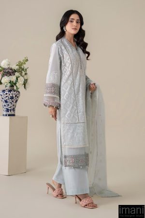 3 Pcs Luxury Pret Pastel Blue Embroidered Cotton Lawn Suit Mbdw-Ea2586Pb 9 Dw Ea2586Blueh Imanistudio.com