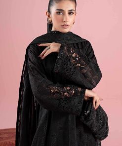 3 Pcs Luxury Pret Black Embroidered Cotton Lawn Suit Mbdw-Ea2588Bk 10 Dw Ea2588Blacka Imanistudio.com
