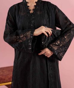 3 Pcs Luxury Pret Black Embroidered Cotton Lawn Suit Mbdw-Ea2588Bk 12 Dw Ea2588Blackd Imanistudio.com