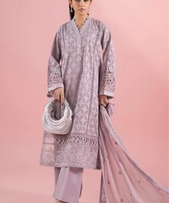 3 Pcs Luxury Pret Lilac & Embroidered Cotton Lawn Suit MBDW-EA2588LC