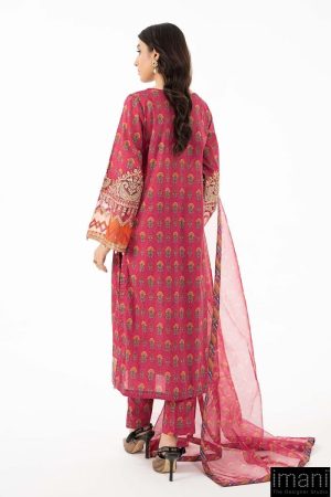 3 Pcs Luxury Pret Pink Printed Cotton Lawn Suit Mbdw-Ea2261Pk 10 Dw Ef 2261 Pinka Imanistudio.com